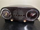 Vintage Zenith 5k03 Tube Bakelite Alarm Clock Radio Owl Eyes Brown Works