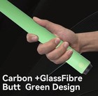 58  Green Carbon Fiber Shaft Pool Cue Stick 2pc 12 9mm Tip 10-tooth 20oz