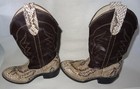 Vintage Kids Brown Cowboy Boots Bronco Made In Usa
