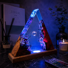 Resin Led Night Light Fantasy Ring Ornament Usb Table Lamp Bedroom Decor Gift