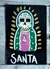 2 Tin Paintings Santa   Devil Day Of The Dead Hand Painted Mexico Folk Art Sm