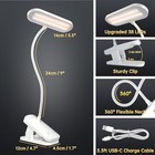 Desk Lamp Battery Operated  Clip On Usb Rechargeable Reading Light For White