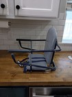 Vintage Blue white Checker Print Graco Tot Loc Chair Kitchen Table Clamp-on Seat
