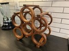 Vintage Kustom Kraft Mid Century Modern Walnut Wine Holder