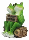 Ebros Romantic Frog Couple Sitting On Wooden Log Statue  so Hoppy Together 