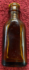 Very Old Antique Amber Colored Glass Apothecary Bottle Pharmacy Medicine B15