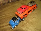 Vintage 1950s 60s Japan Sss Toys Tin Friction 4 Car Gmc Automobile Carrier Truck