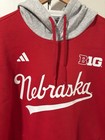 Adidas Ncaa Nebraska Cornhuskers Hoodie Football Shirt Men   s L Iy7416 Nwt