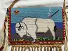 Vintage Native American Indian Beaded Fringe Leather Tobacco Medicine Pouch New
