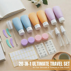 Dewsensi 20 Pack Travel Bottles Set For Toiletries Tsa Approved  Leak Proof Trav
