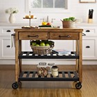Bar Serving Cart Rustic Mobile Kitchen Industrial Vintage Trolley Metal Wood New