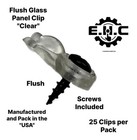 Glass Cabinet Panel Retainer Clips With Screws 25 0 0 Flush  Clear 