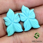 11 58 Cts Certified Natural Turquoise Handmade Carving Pair 20x13 Mm Gemstones