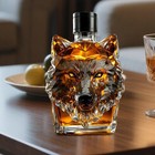 350ml Funny Whiskey Wolf Head Bottle  2025 New Glass Animal Whiskey Decanter