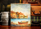 Nice Antique Oil Painting Mediterranean Coast Seascape Grand Tour Travel