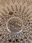 Vintage Silver And Glass Avon Vanity Jar With Lid 2 75  Tall