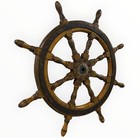 Antique 37    Wooden Ship Wheel 8 Spoke Iron Bound Maritime Nautical Helm