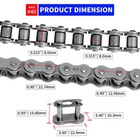 Belleone 40 Roller Chain 5 Feet With 5 Free Connecting Links  Carbon 5 