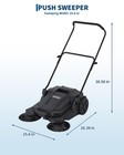 Manual Push Floor Sweeper 25 6 In Walk Behind Yard Sweeper With 5 Gallon Bin