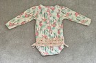 Rufflebutts Pink Flamingo Long Sleeve Rash Guard Swimsuit One Piece 2t Upf