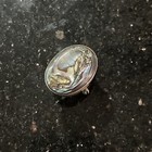 Vintage taco Sterling Silver unique Black Mother Of Pearl  Snuff Pill Box 18 2g