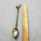 Vtg Antique Silver  plated Carved Rooster Collectors Souvenir Spoon Signed Italy