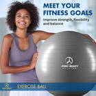 Exercise Ball - Multiple Sizes Gym Grade Balance Ball For Fitness  Yoga  Workout