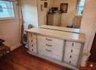 White Jb Vanskiver Bed   Dresser  Great Condition  Sturdy