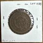 1854 Braided Hair Large Cent vf  nice Coin  1438