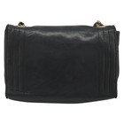 Chanel Chain Shoulder Bag Lamb Skin Black Gold Cc Auth 188459