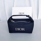 Christian Dior Cosmetic Makeup Bag Pouch With Top Handle New In Box   Blue