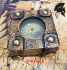 Antique Brass Poem Compass With Leather Case Vintage Nautical Collectible   Gift