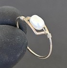 Vintage 925 Sterling Silver   Pearl Ring