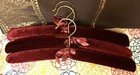 Vintage Padded Hangers plush Velvet lot Of 3 red Wine Color evc 