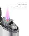 Vvay Jet Flame Lighter windproof Troch 7 X 3 5 X 1 6 Cm  Silver