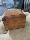 Nautical Maritime Brass Finish Compass In Wooden Teak Box - Used