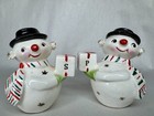 Vintage Holt Howard Snowmen Salt   Pepper Shakers Christmas Japan Rare
