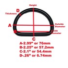 Dee Rings D-ring 2 25  Inside Diameter Black Steel Welded Heavy Duty Usa Seller