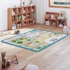 Round Kids Play Rug City Road Map Non-slip Educational Area Rug Soft Children   s