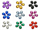 1000 Acrylic Flatback Teardrop Rhinestone Gems 10x14mm No Hole Colour Choice