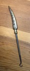 Antique 7 5    Metal Button Hook Art Nouveau Silver Plated Handle