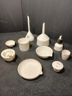 Vintage Coors Usa   Guernsey Lab Porcelain Lot - Buchner Funnels  Mortar Pestle 