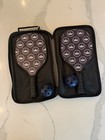 Peter Millar Pickleball Set 2 Paddles 2 Balls Grey Carrying Case Navy Crown Nwt