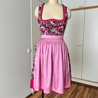 Floral Bavarian Trachten Dirndl W apron German Oktoberfest Folk Dress Eu 38