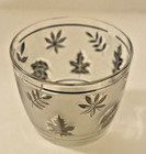 Libbey Ice Bucket 40 Oz Frosted Glass Silver Leaf Home Bar Decor Vintage Mcm