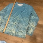 Huk Blue Spiral Tie Dye Long Sleeve Upf 30 Performance Fishing Shirt Xl Marlin 