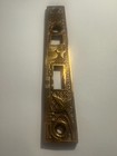 Lockwood - Eastlake Broken Leaf Strike Plate   High Sheen Polished Brass Euc