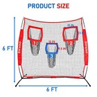 Zonlolo 6x6ft Football Training Net  Throwing Net With 3 Middle  Red
