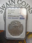 2019 Silver Eagle Early Release- Ngc Blue Label  Ms70 Ea 108
