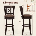 Set Of 4 Bar Stools 30  Swivel Bar Chairs With Footrest  Hollowed Backrest